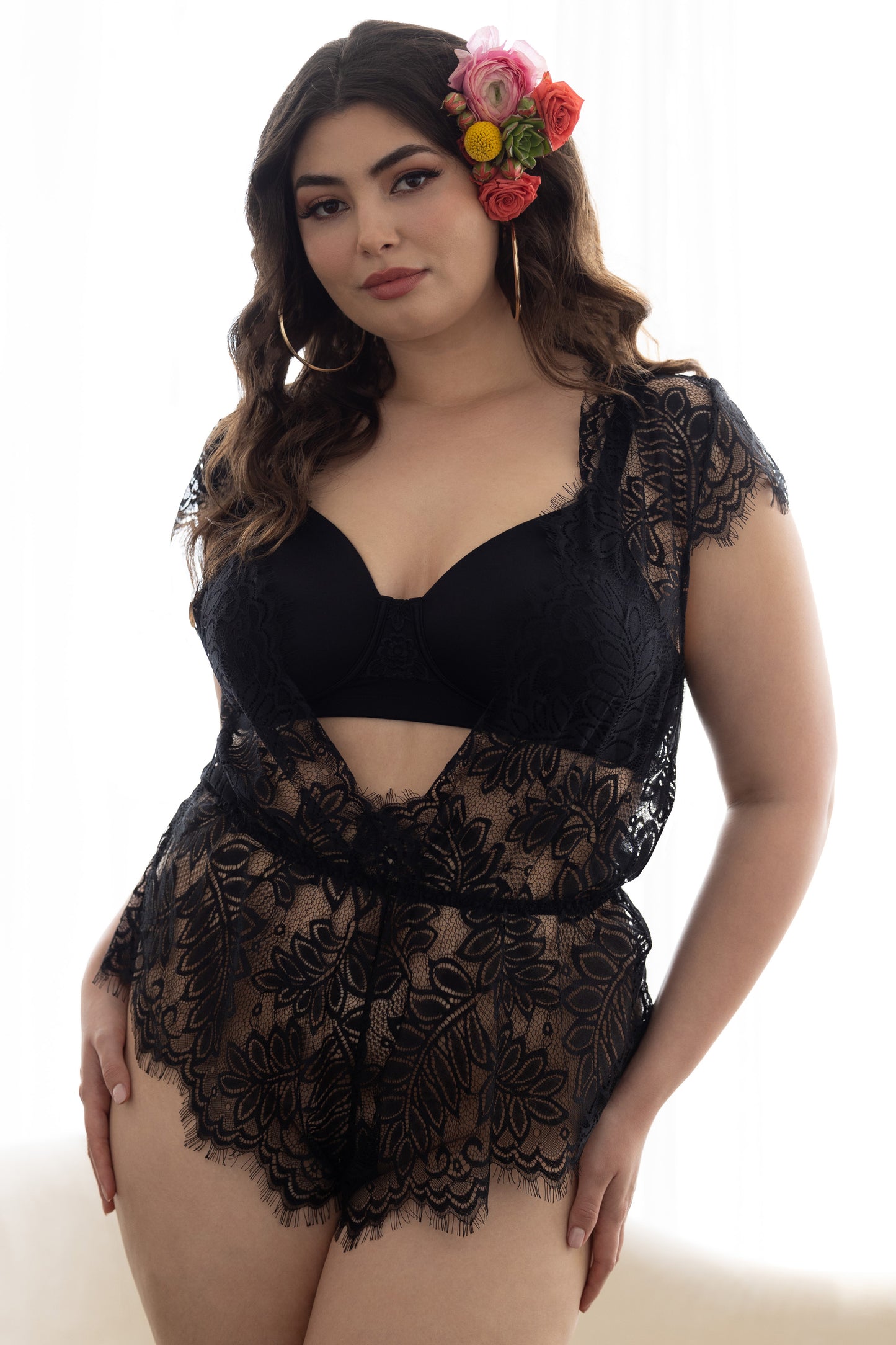 I Could Fall in Love Lace Romper - Curvy