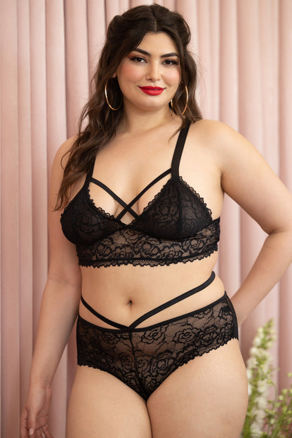 Sexy Back Bralette & Panty - Curvy